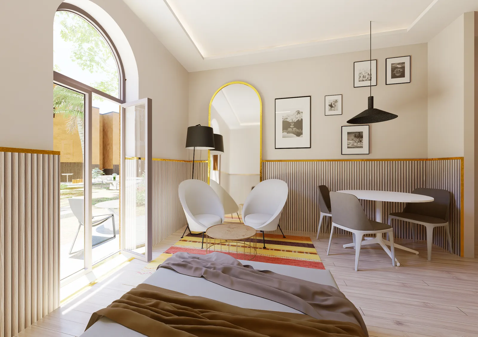 Bibbiena guest bedroom — RenoraViz interior rendering