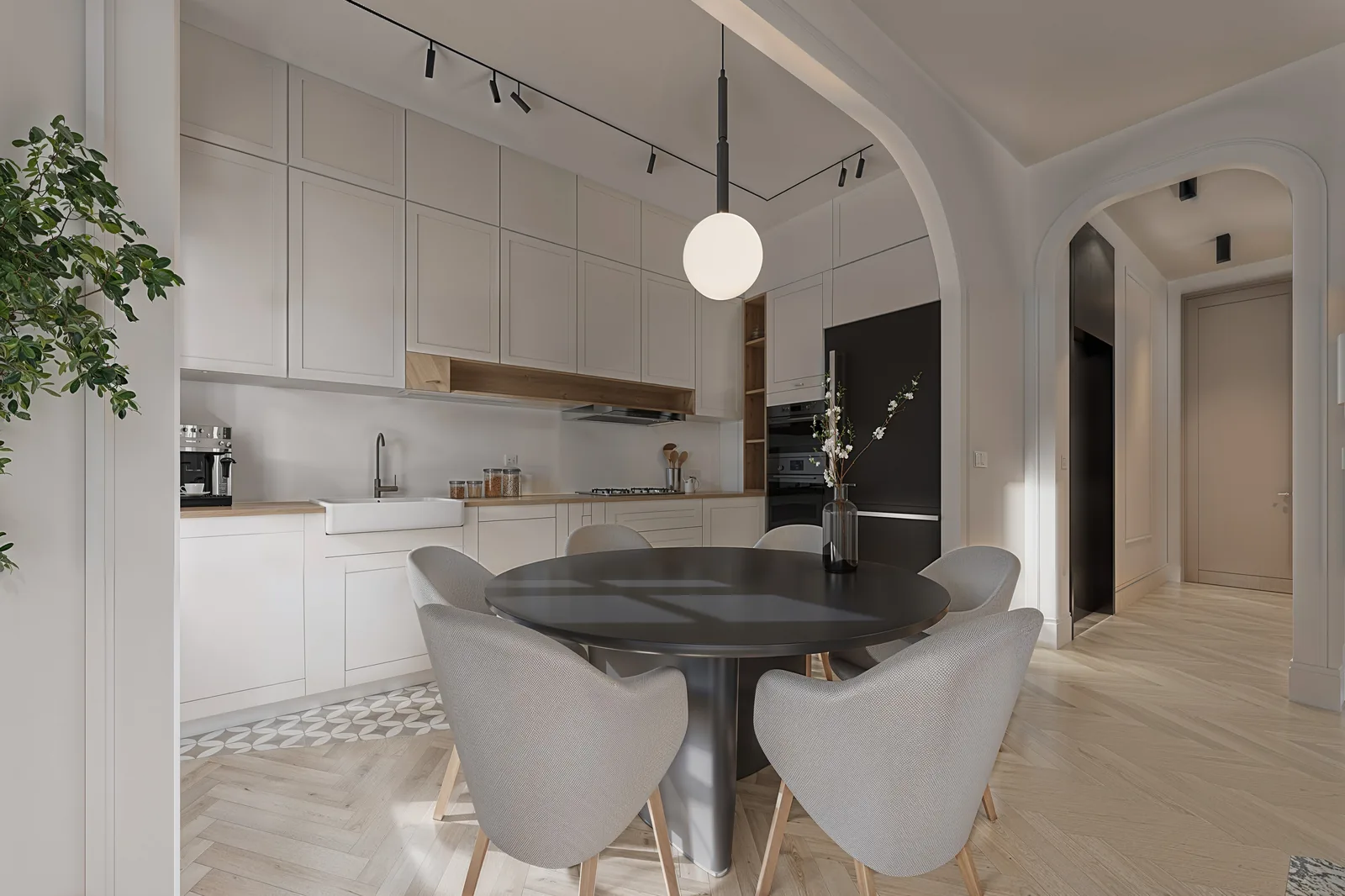 Les Tagarins — Apartment Renovation — Kitchen and dining
